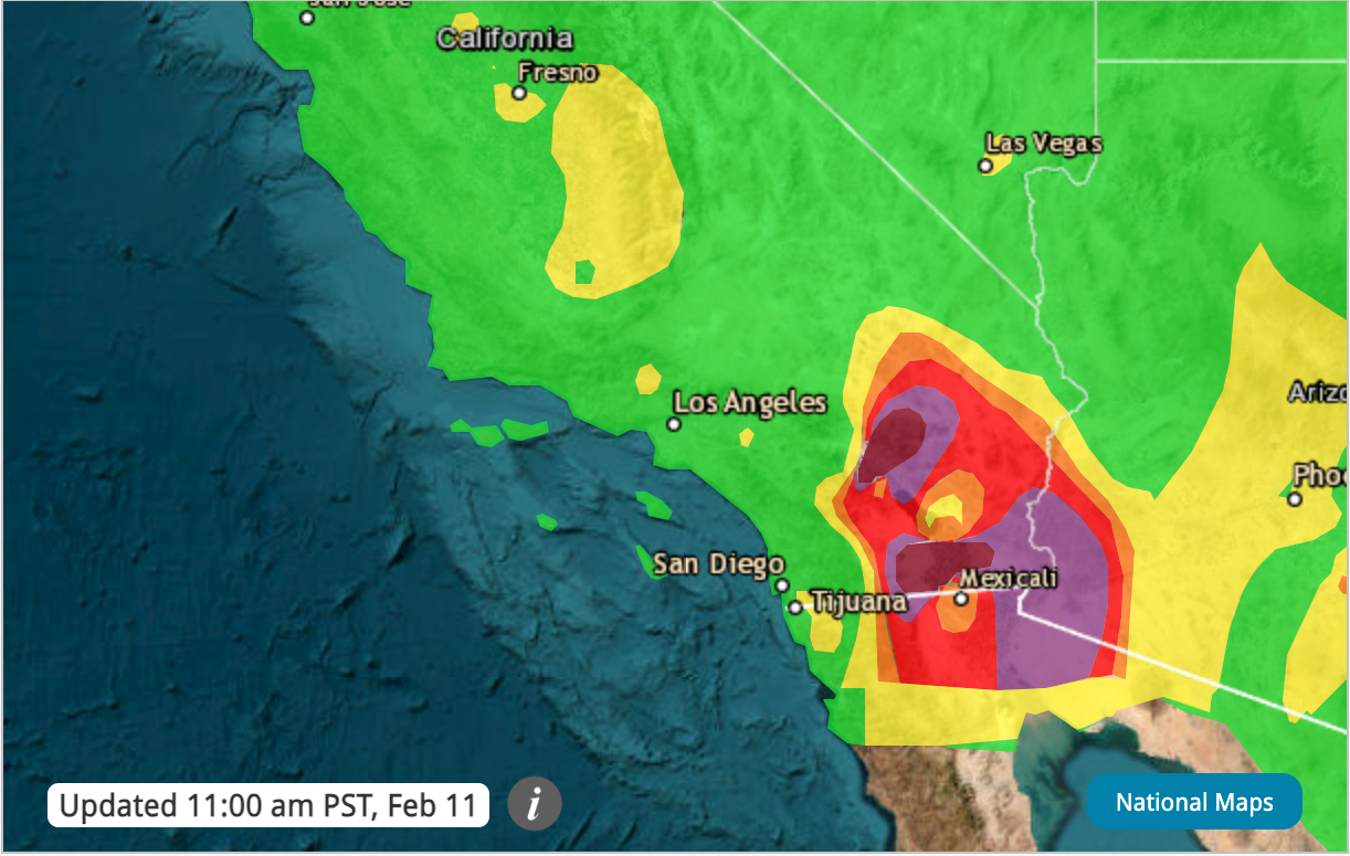 Screenshot of AirNow.gov map