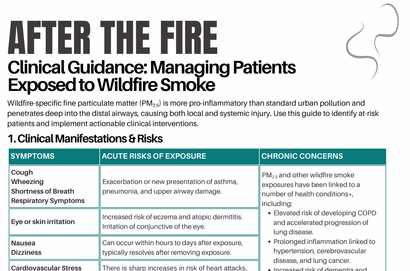 "After the Fire" Clinician Guidance: Managing Patients Exposed to Wildfire Smoke